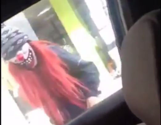 Clown menaces Shaniece Price and then follows her into pub