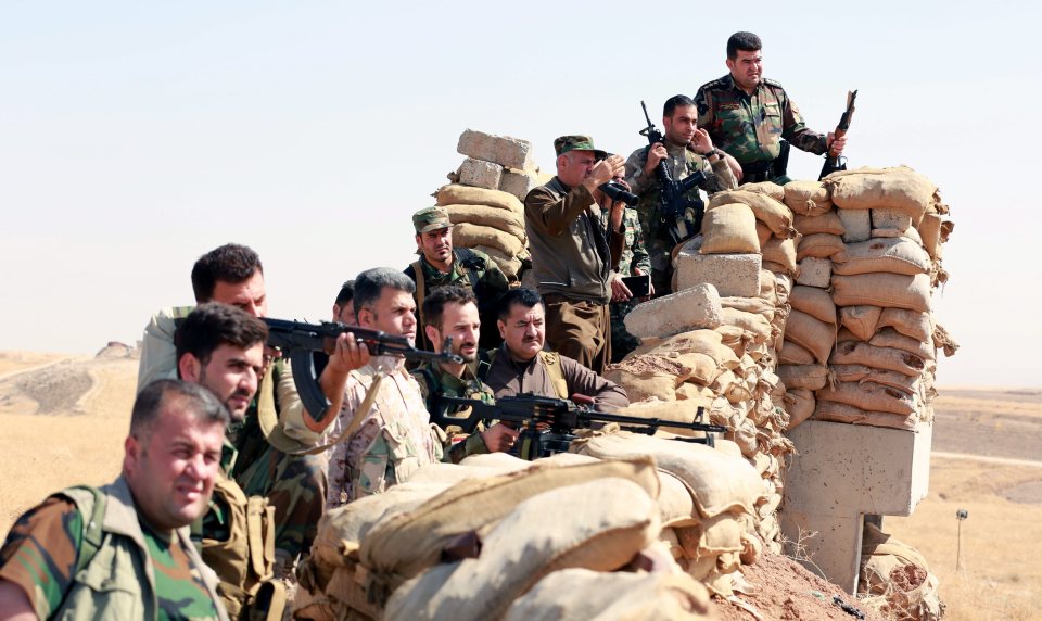 Two Kurdish soldiers were killed by a drone bomb in Irbil, Iraq, earlier this month (Stock image of Kurdish Peshmerga in Iraq)