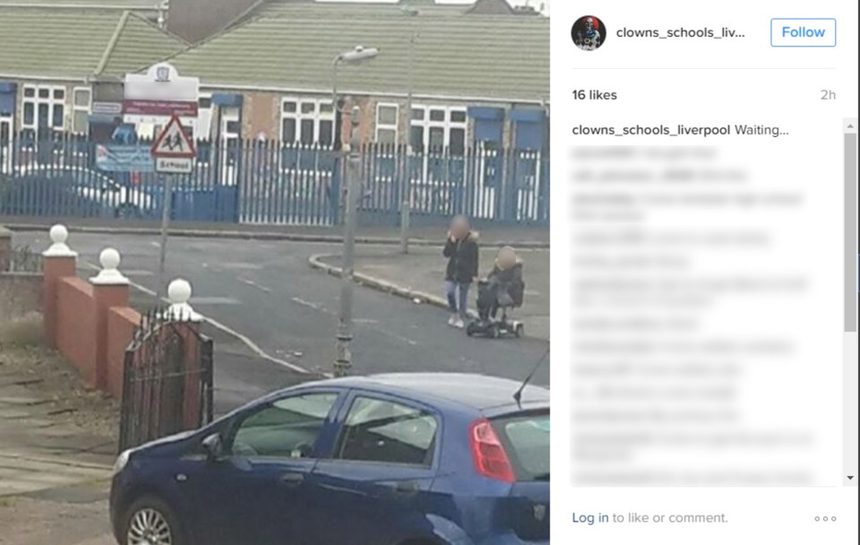 Target ... A primary school was photographed by the 'killer clown'