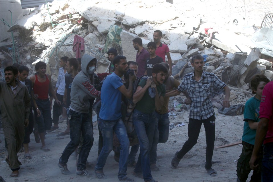 cenes of destruction in the Al-Ferdos neighbourhood of Aleppo 