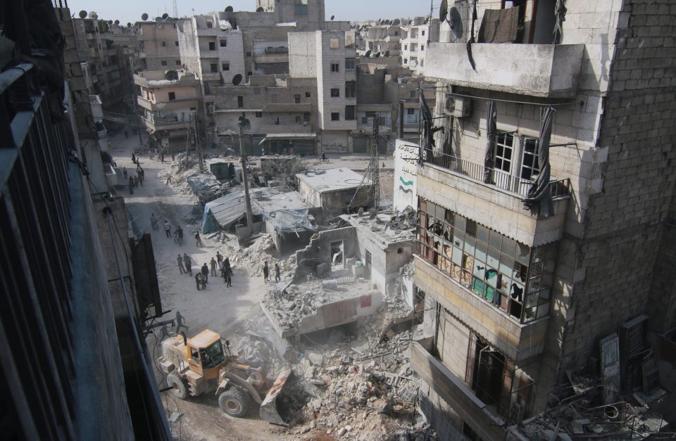 The bombs caused devastation within a densely populated area of Aleppo