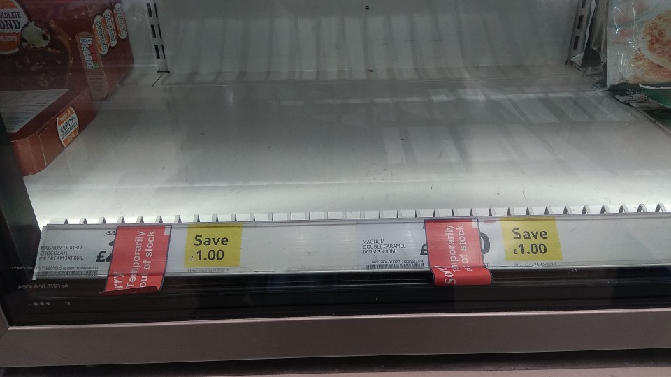Magnum ice creams are no longer on Tescos shelves after the spat between Tesco and Unilever