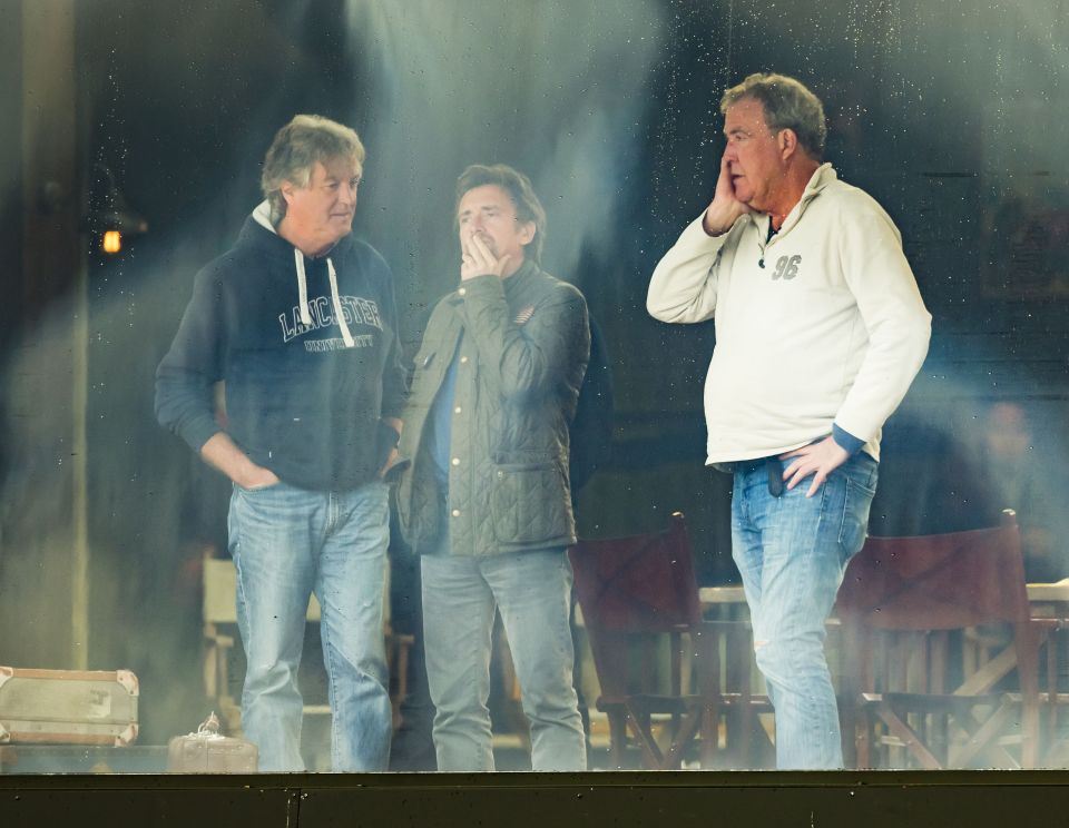 The trio have been spotted filming studio scenes