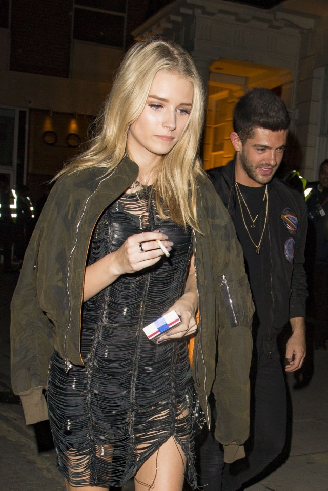 Lottie Moss left Tape night club with a bit of detritus attached to her shoe