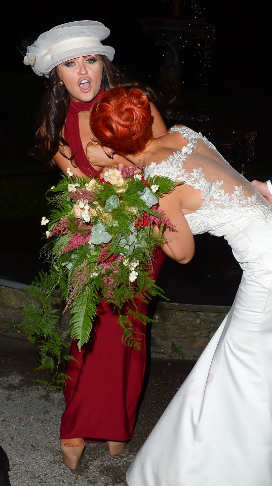The bride fell into her pal's chest