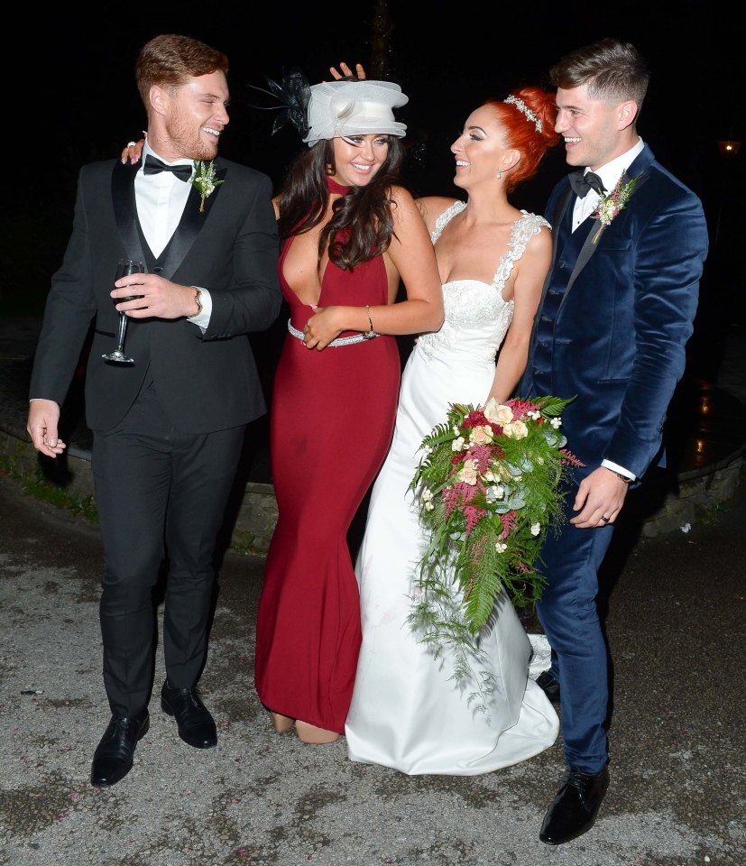 She looked chuffed to be a part of the bride and groom's special day