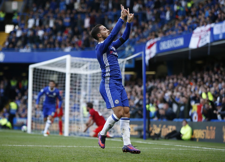 Eden Hazard celebrates with a tribute to Willian's mother, who sadly passed away