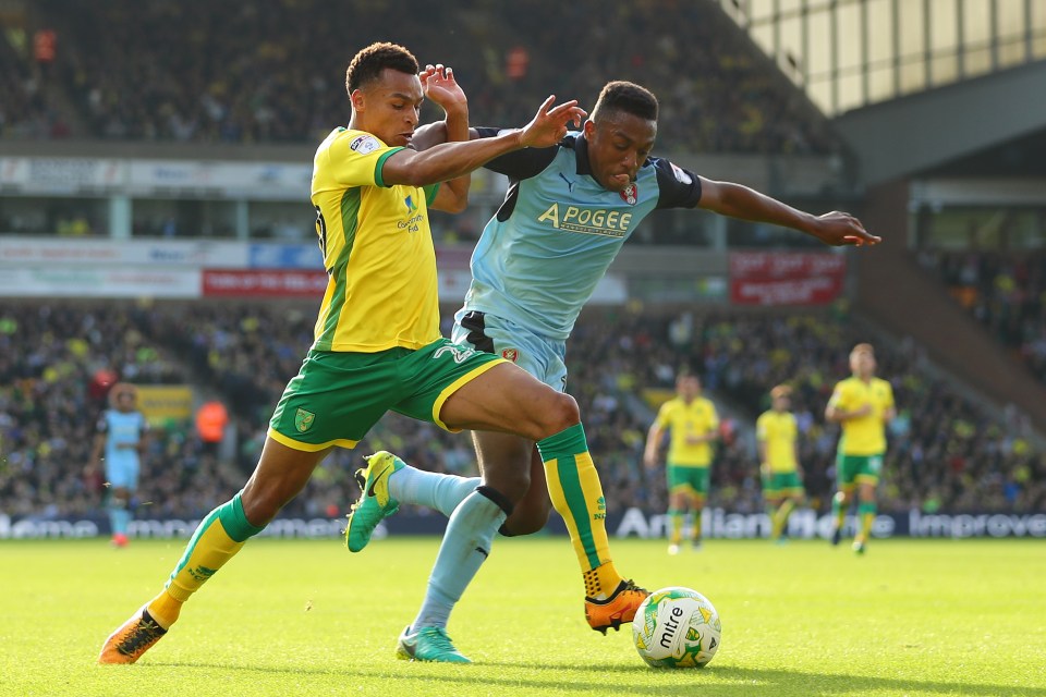 Jacob Murphy battles with Rotherham's Darnell Fisher