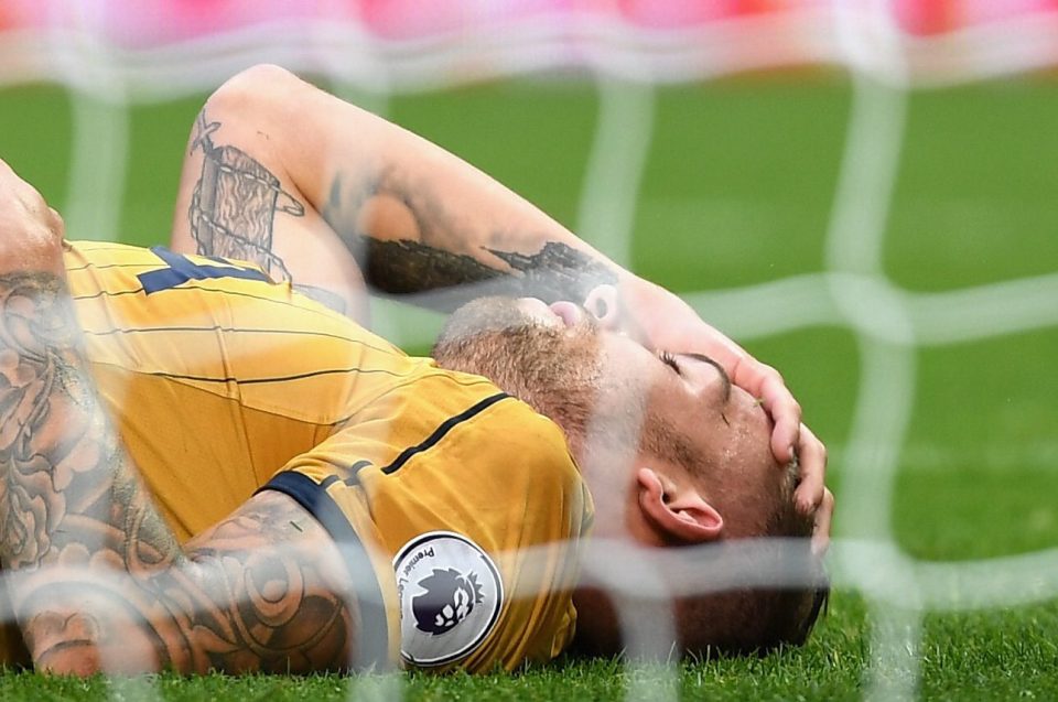 Alderweireld slumped to the floor during Tottenham's draw with West Brom