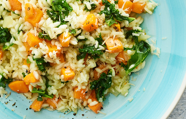 Butternut squash and kale risotto