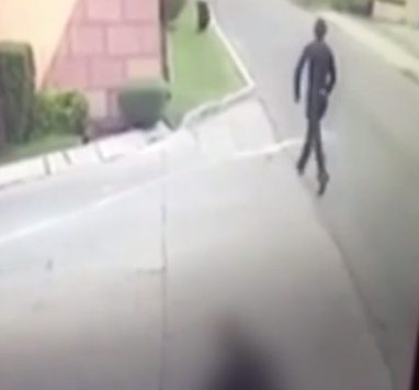 He then turns and flees while --- lies dying on the pavement