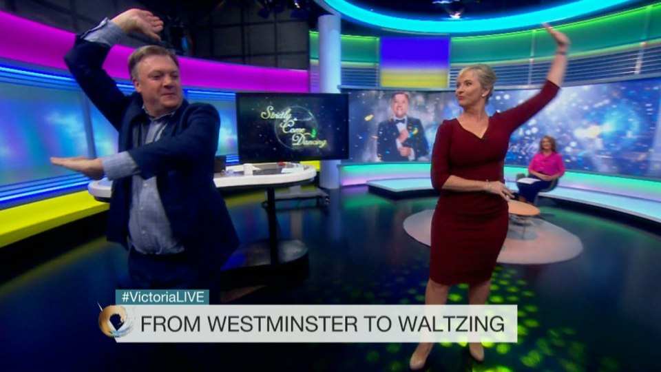 Ed Balls and Carol Kirkwood enjoyed a boogie on the Victoria Derbyshire show