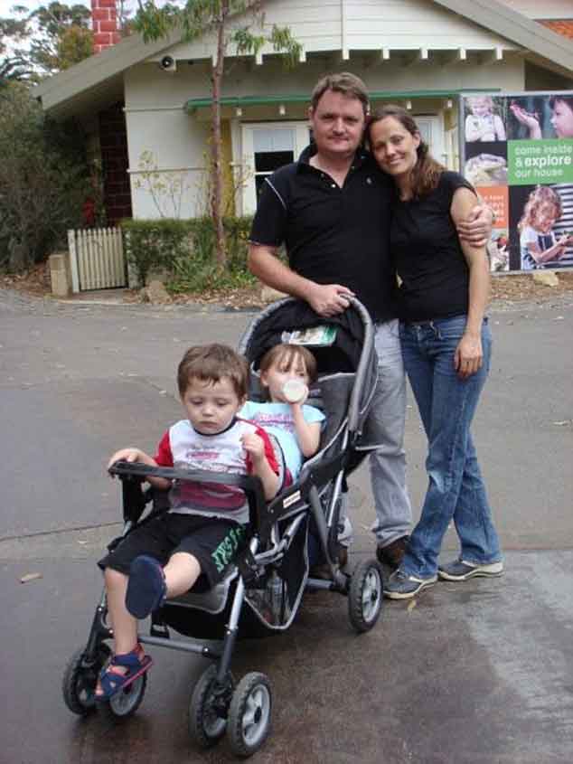 Fernando Manrique, 44, Maria Claudia Lutz, 42, and their children Elisa, 11, and Martin, 10 