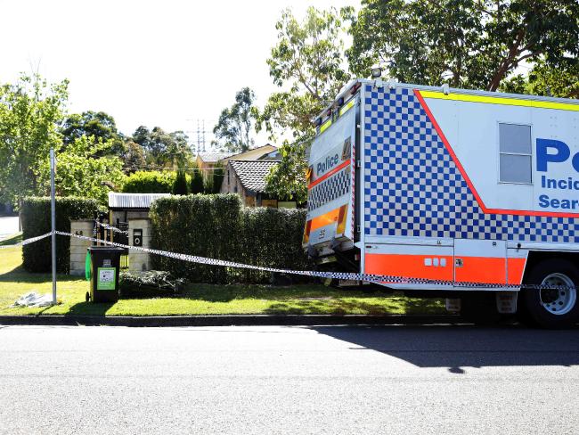 Police at the scene of the Davidson deaths