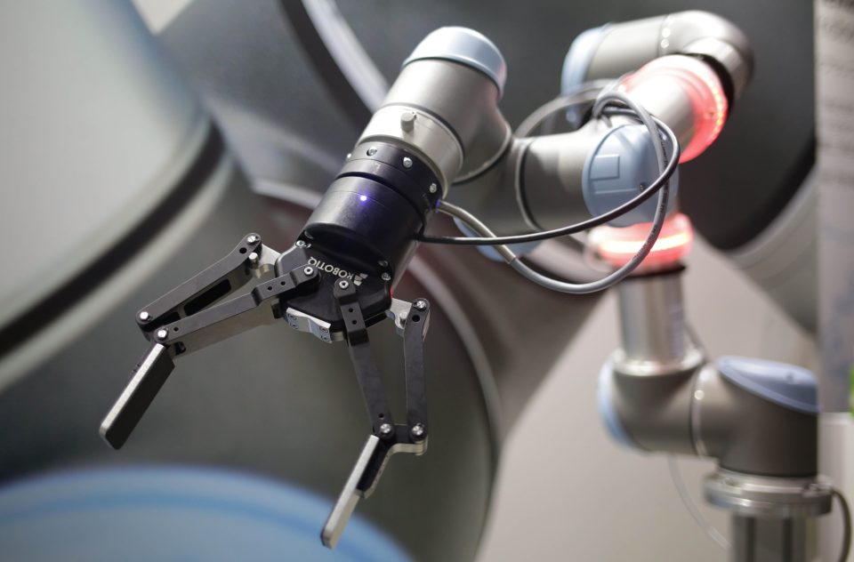 The hand of a new model of industrial robot, on show at Japan Robot Week today 
