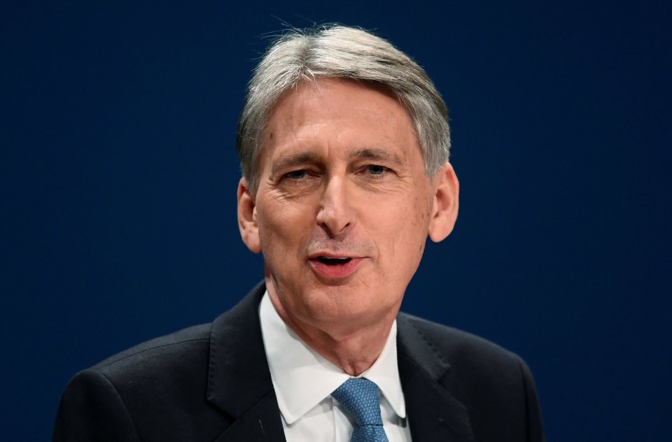Britain's Chancellor of the Exchequer Philip Hammond speaks at the Conservative Party conference in Birmingham