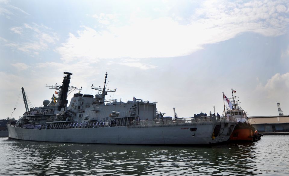 She is likely to be accompanied by frigate HMS Richmond, shadowing the eight-vessel convoy down to the Straits of Gibraltar