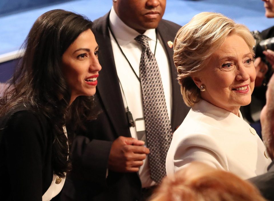 Huma Abedin (left) told another member of Clinton's campaign team last year that she was 'still not perfect in the head'