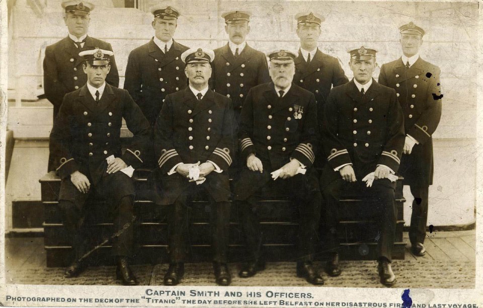 Henry Wilde, back left, joined the Titanic crew and said he was disappointed to have been given the second in command position