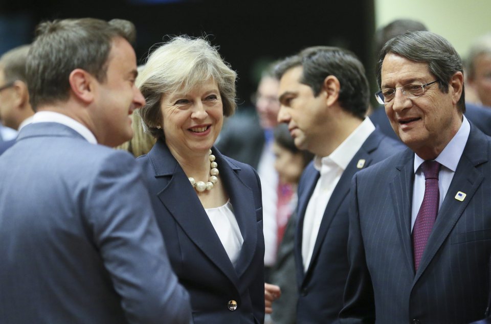 It is the PM's first European Council meeting since taking over from David Cameron 