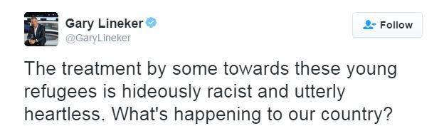 Gary Lineker's tweet surrounding child migrant row 