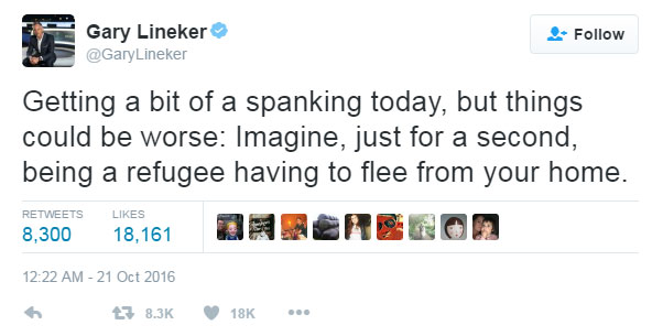 What a reaction . . . Gary Lineker responds to fierce criticism