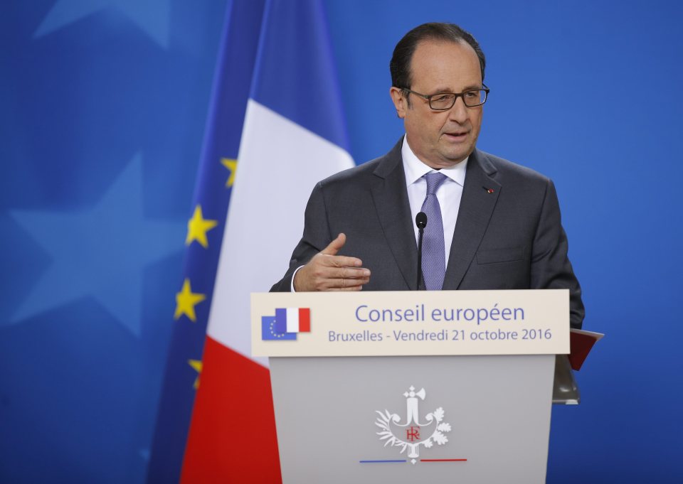 French President Francois Hollande said if Mrs May wanted a "hard Brexit" then she should expect talks to be hard too