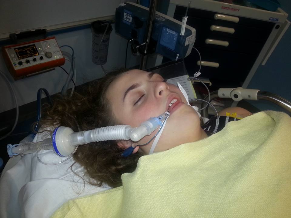 Devil and the drink ... Jarrod Spedding’s photo of his 14-year-old daughter Tyler hooked up to hospital tubes after downing a bottle of vodka should send a shiver down the spine of every parent