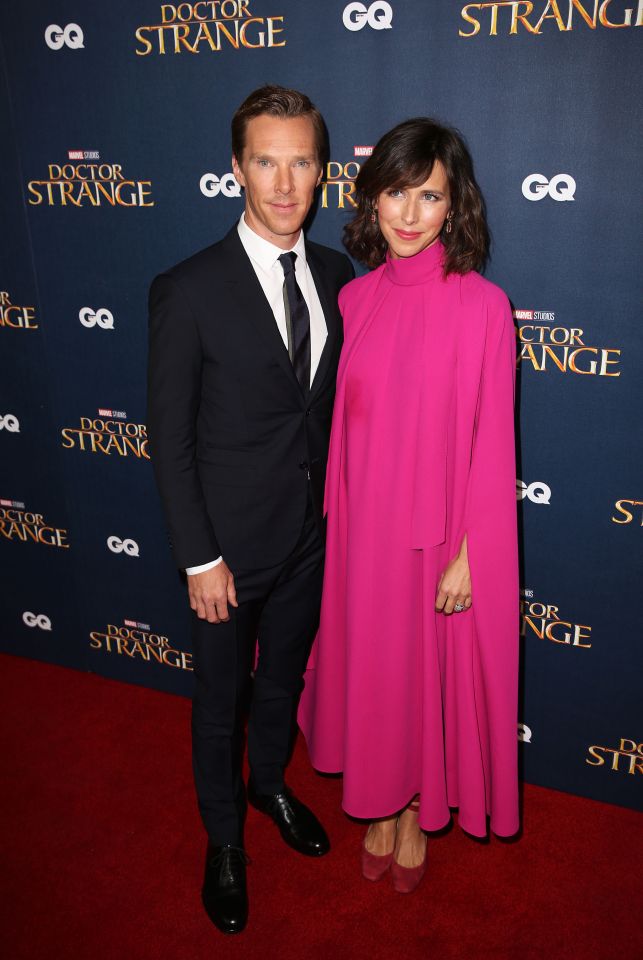 Cumberbatch and wife Sophie Hunter attending the Dr. Strange UK Launch