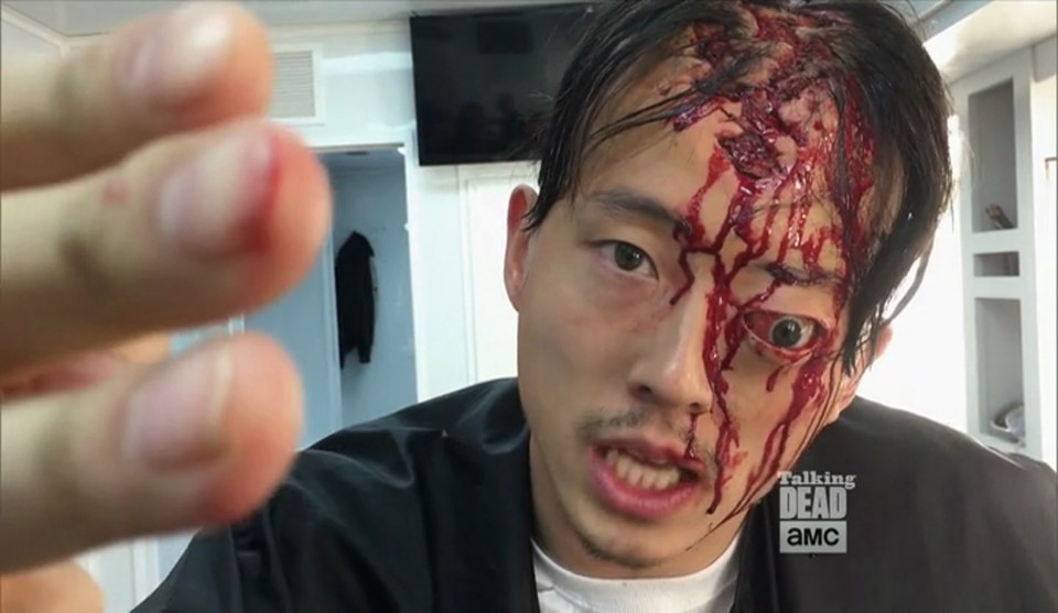 Glenn, played Steven Yeun, was involved in the bloody scenes