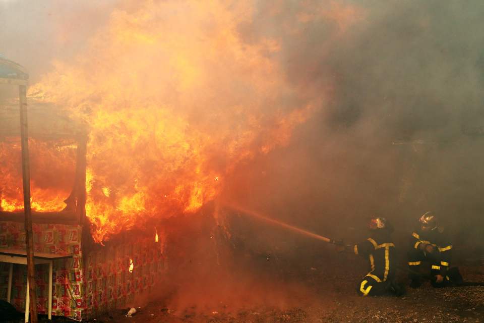 Emergency services are desperately trying to tackle the inferno