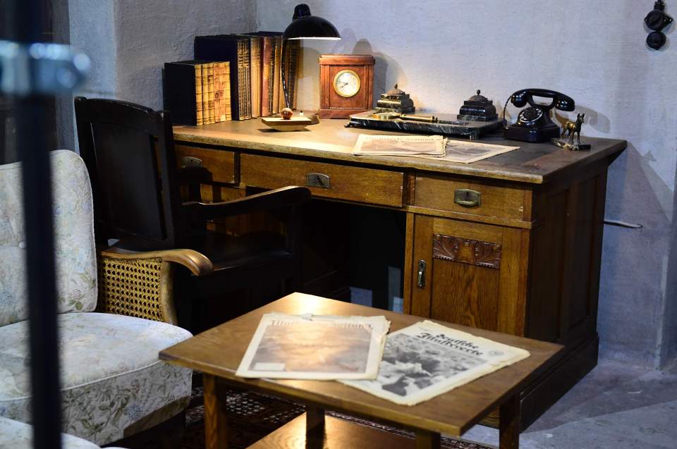 The museum also has displays a recreation of the office where he committed suicide