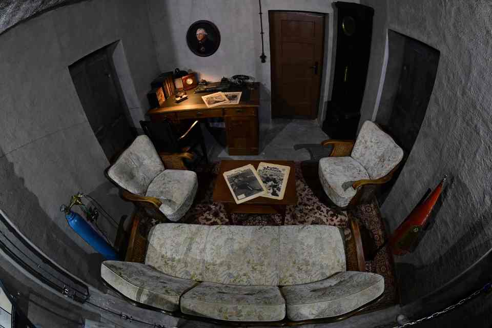 The exhibition has gone on display in a former air-raid shelter just a short distance from the real bunker