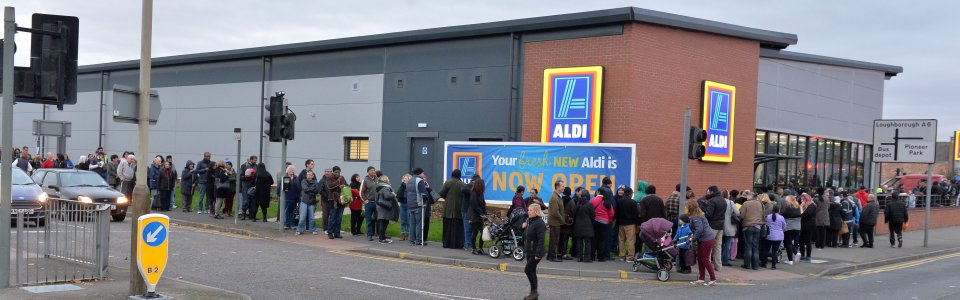 Hundreds of people queued since the early hours of the morning for the opening of a new ALDI supermarket