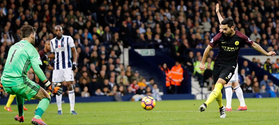 Ilkay Gundogan scores their third City goal