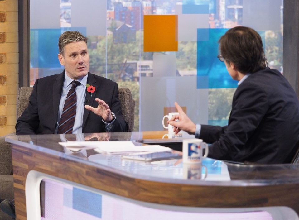 Keir Starmer appearing on Peston on Sunday