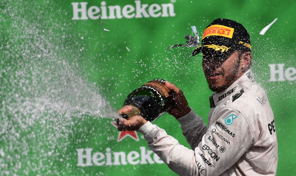 Hamilton got over the line first to keep his title hopes alive