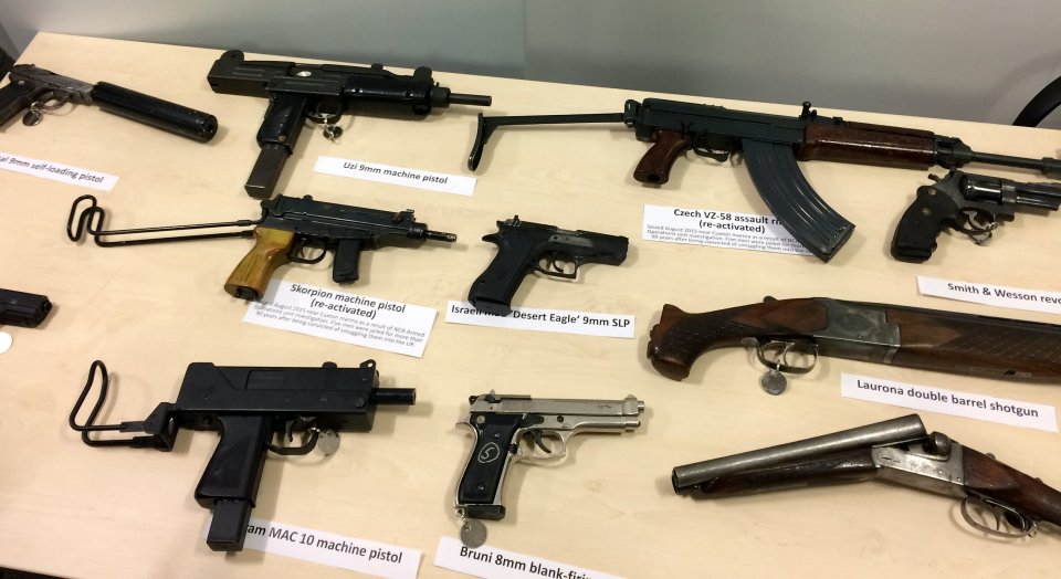 Examples of guns seized by the National Crime Agency in the past year.