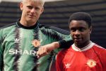The way we were...Peter Schmeichel and Paul Parker during their time together at Manchester United