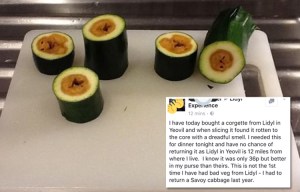 Woman complains to Lidl about a manky courgette… and gets it horribly wrong