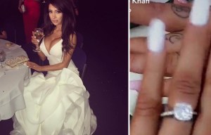 Chloe Khan drops poses in ‘wedding’ dress and shows off sparkler