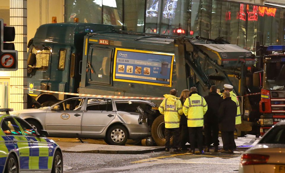 Bin lorry crash