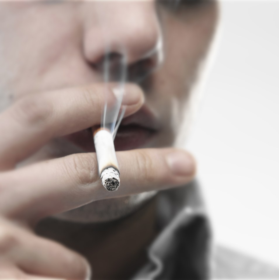 Man smoking cigarette