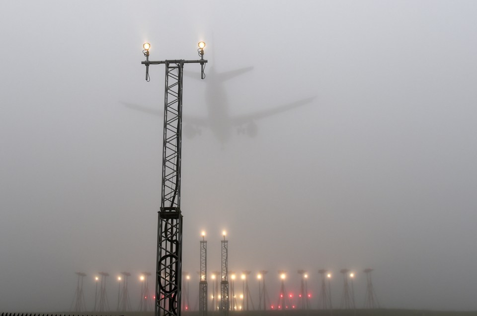 There was dense fog at Luton Airport this morning