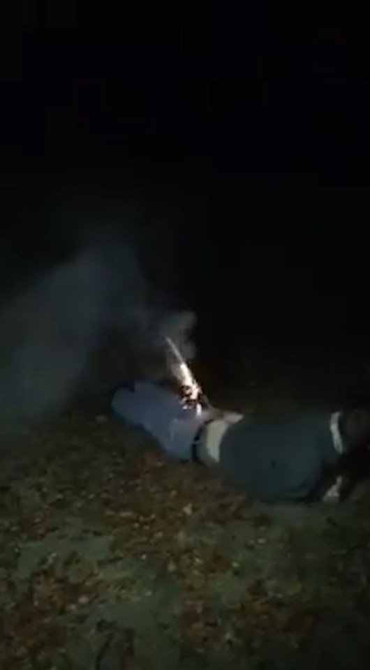 But as the spark gets closer to his bum the lad shrieks out in agony