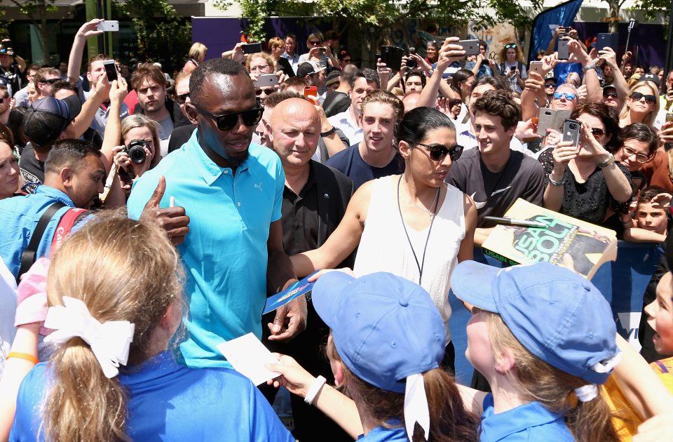 Fans were out in full force hoping to meet the worlds fastest man