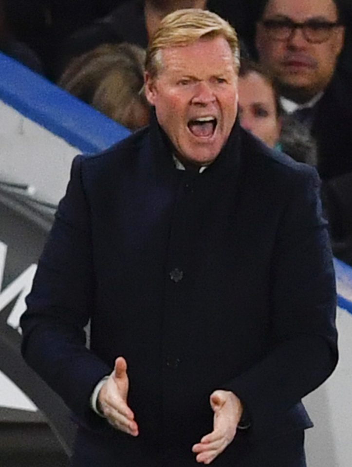 Everton's Dutch manager Ronald Koeman gestures