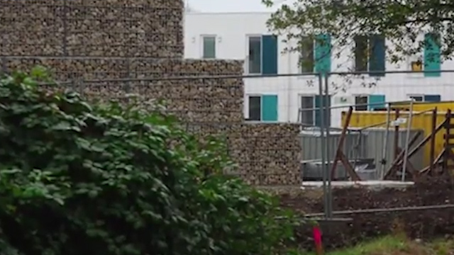 A wall has been built in Munich after locals complained of incoming migrants
