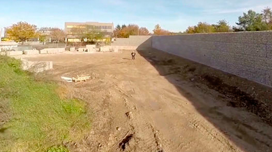 A wall has been built in Munich after locals complained of incoming migrants