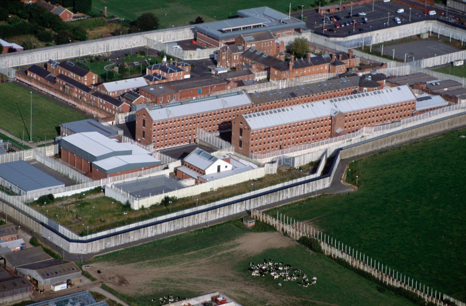 Aerial View of HM Prison Parkhurst Isle of Wight Hampshire UK. Image shot 07/2002. Exact date unknown.